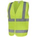 Fluorescent Yellow Safety Vest with Reflective Strips & Zip Front